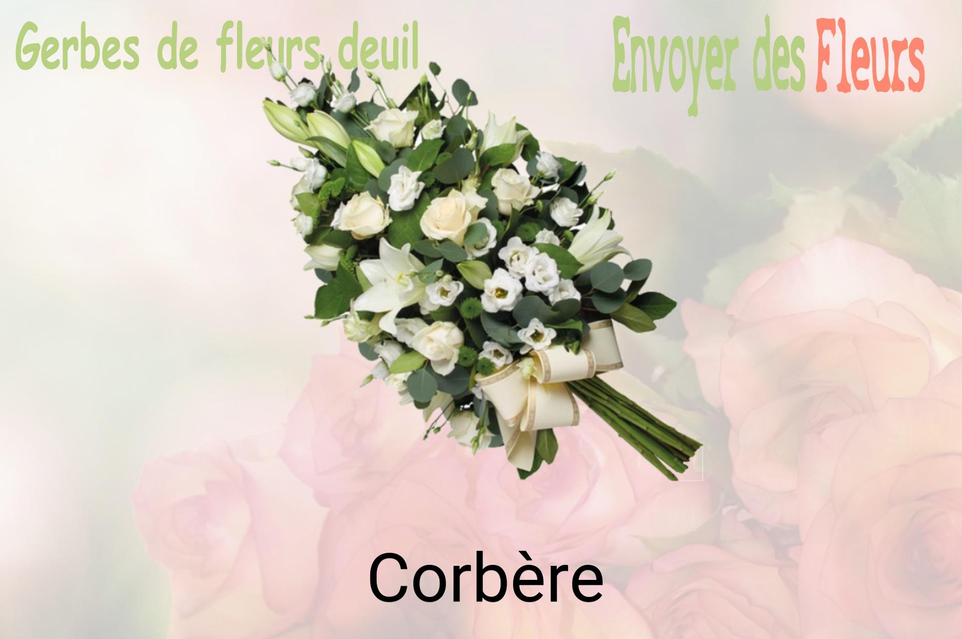 Gerbe de fleurs de deuil livrée à Corbère